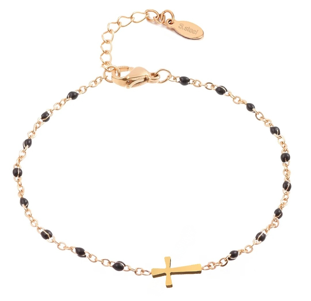 Bracelet Croix - Noir