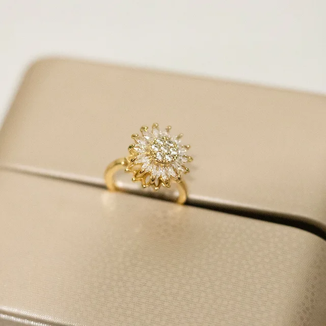 Bague tournesol rotatif