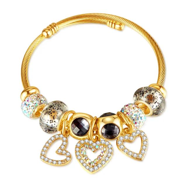 Bracelet charm's Gold & Black