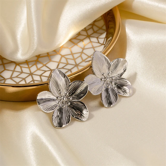 Boucles d'oreilles FLOR argenté