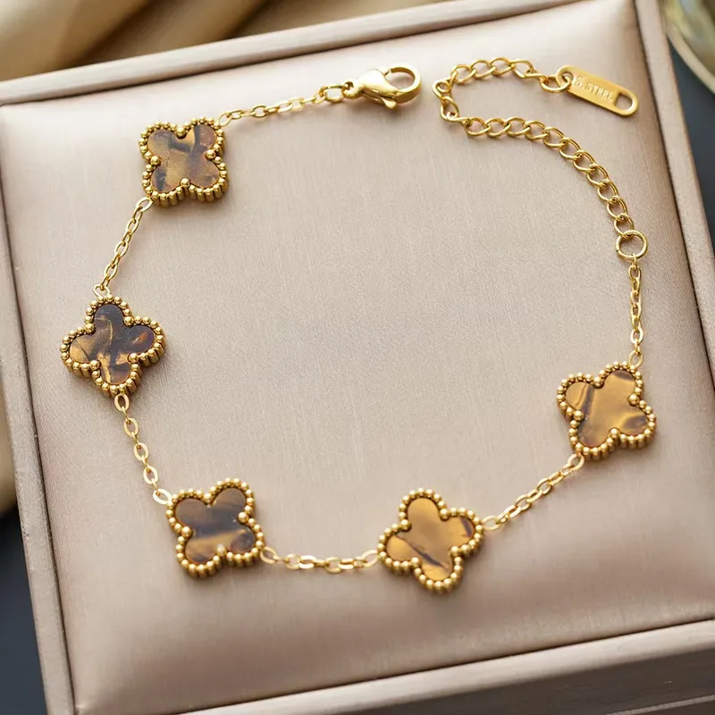 Bracelet trèfle marron