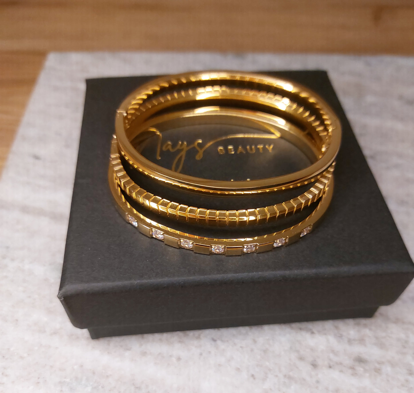 LOT de 3 bracelets plaqué or