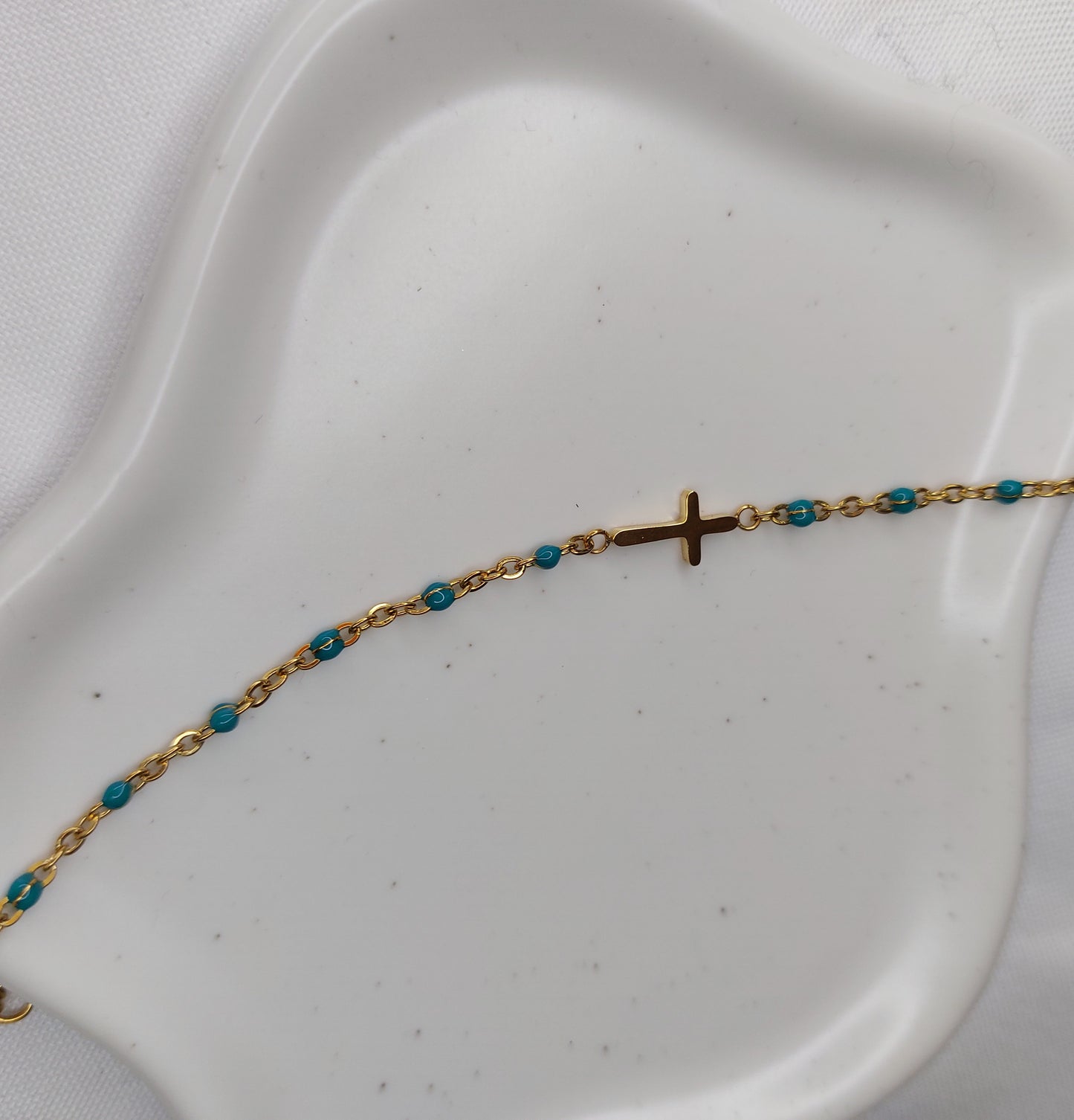 Bracelet Croix - Bleu turquoise