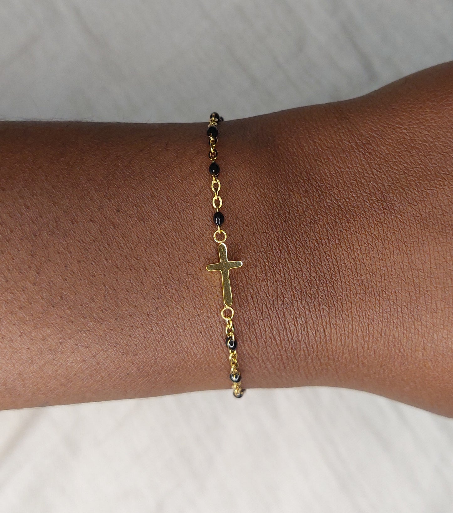 Bracelet Croix - Noir