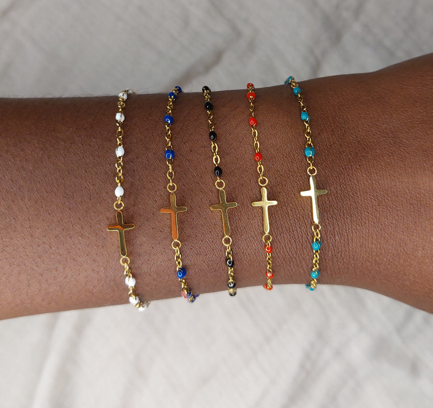 Bracelet Croix - Blanc
