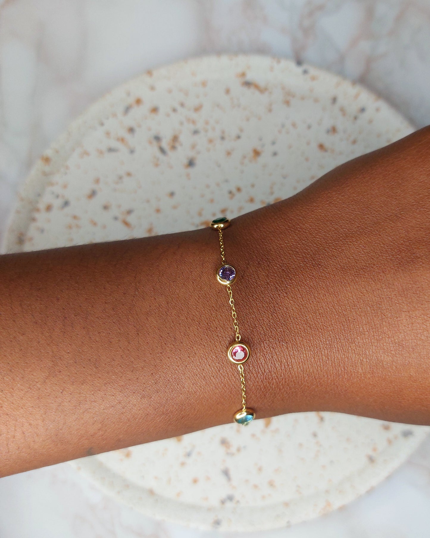 Bracelet Paillettes de Bonheur Colorés 18K