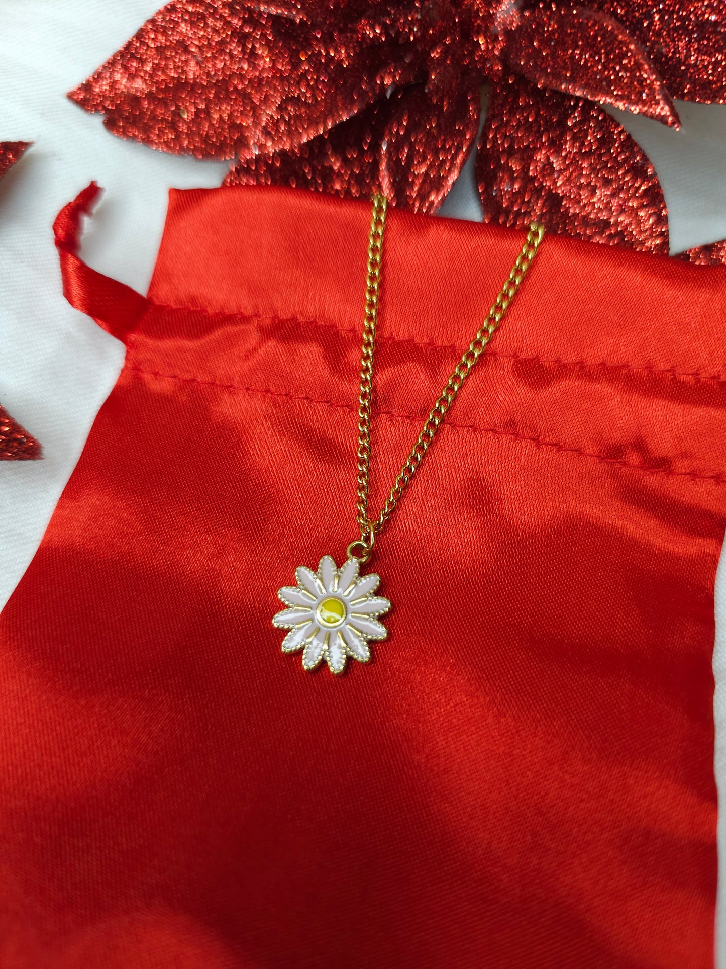Collier marguerite rose pâle - Fillettes/ados