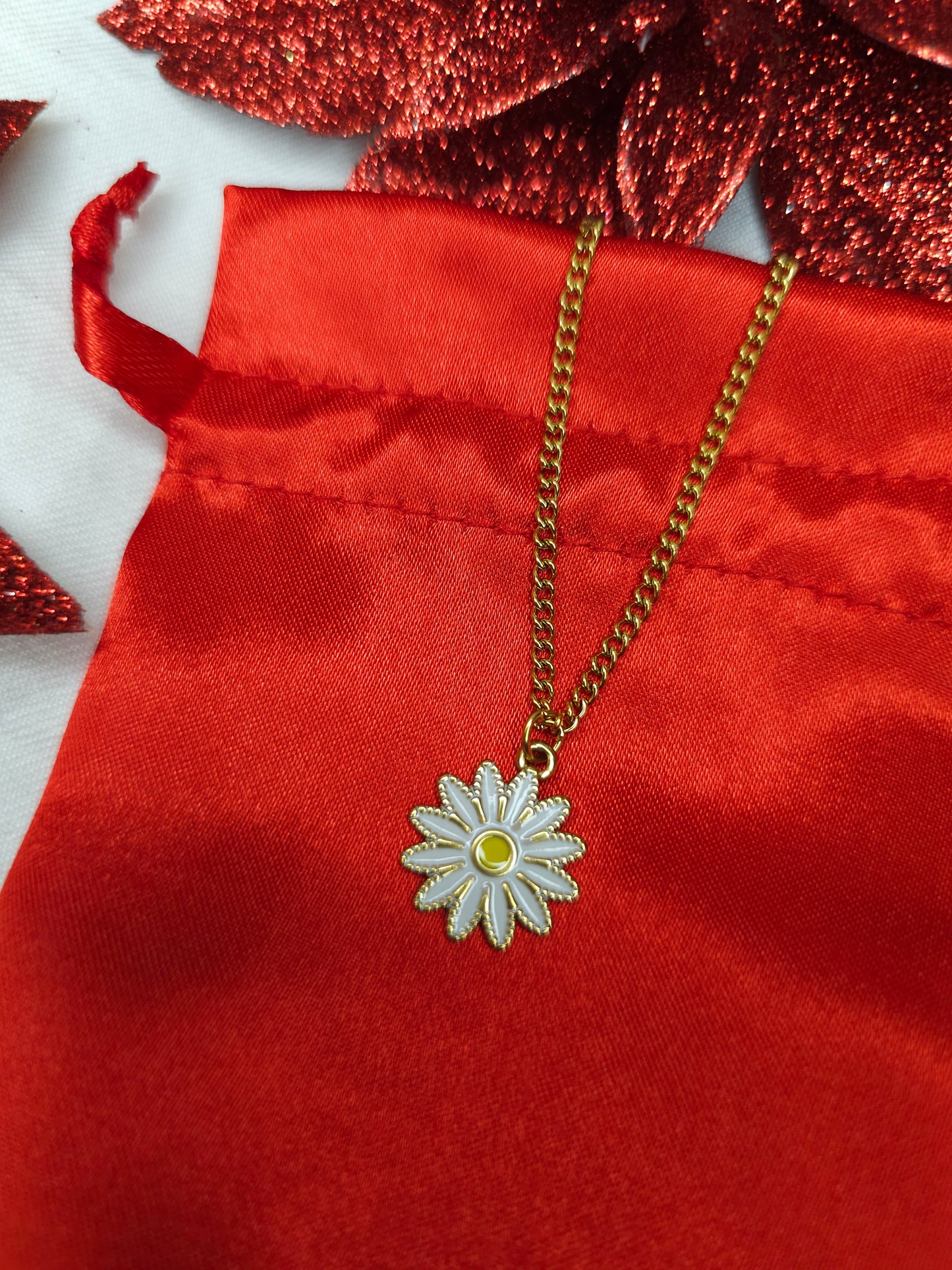 Collier marguerite Blanc - Fillettes/ados