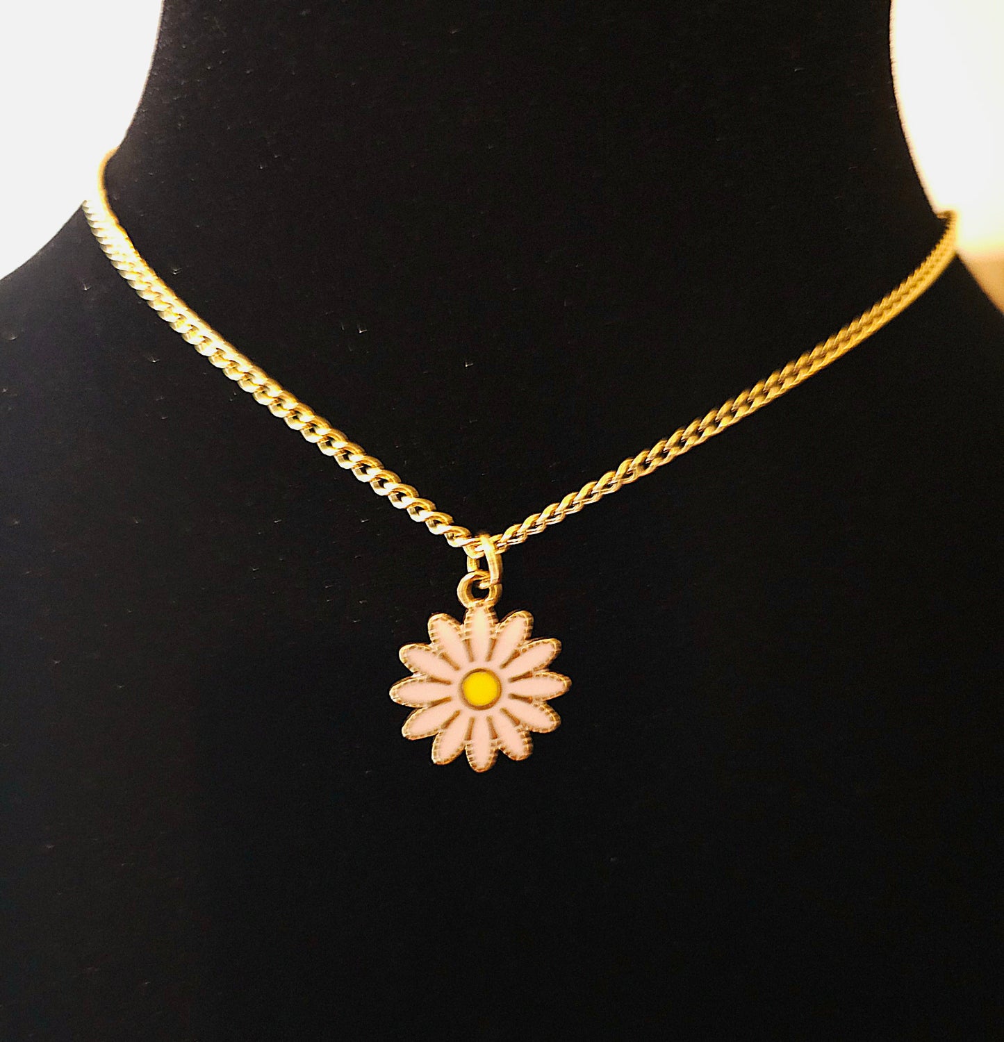 Collier marguerite rose pâle - Fillettes/ados