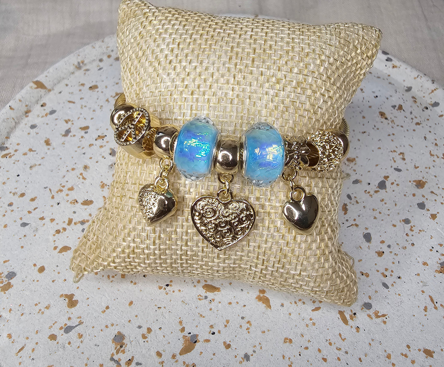 Bracelet charm's Gold&Blue 2