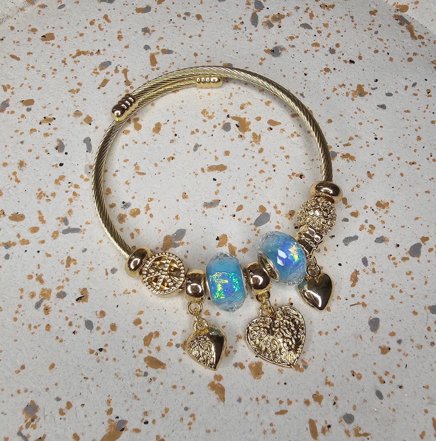 Bracelet charm's Gold&Blue 2