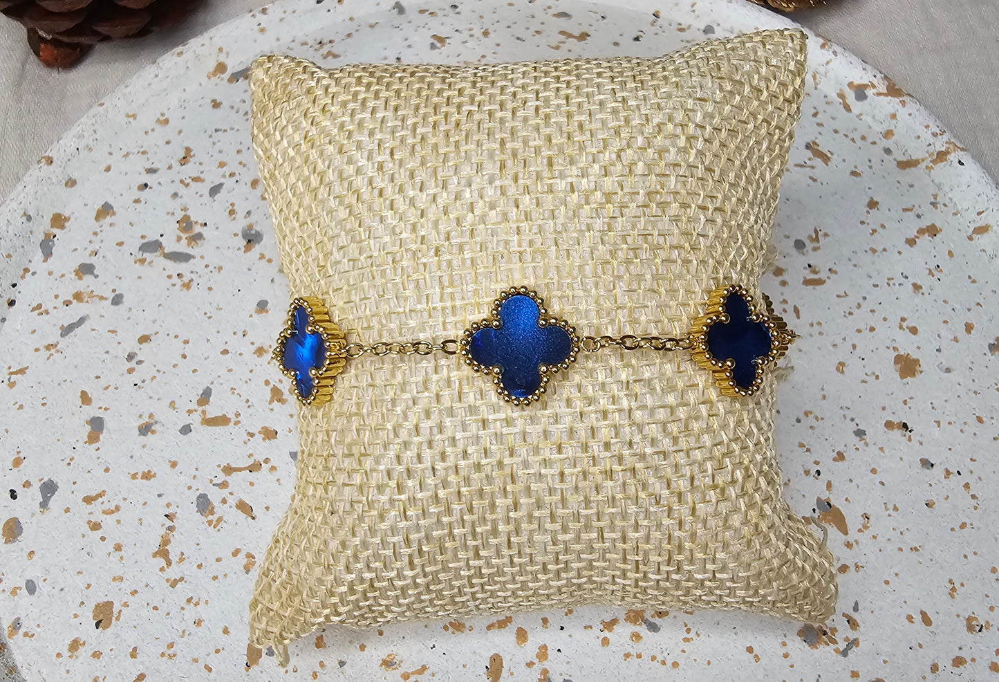 Bracelet trèfle bleu