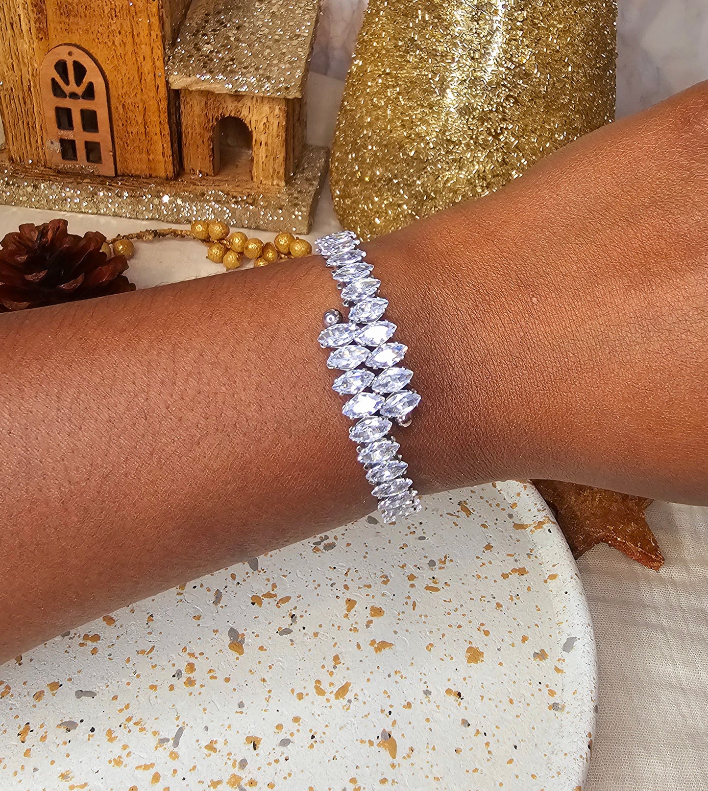 Bracelet scintillant argenté