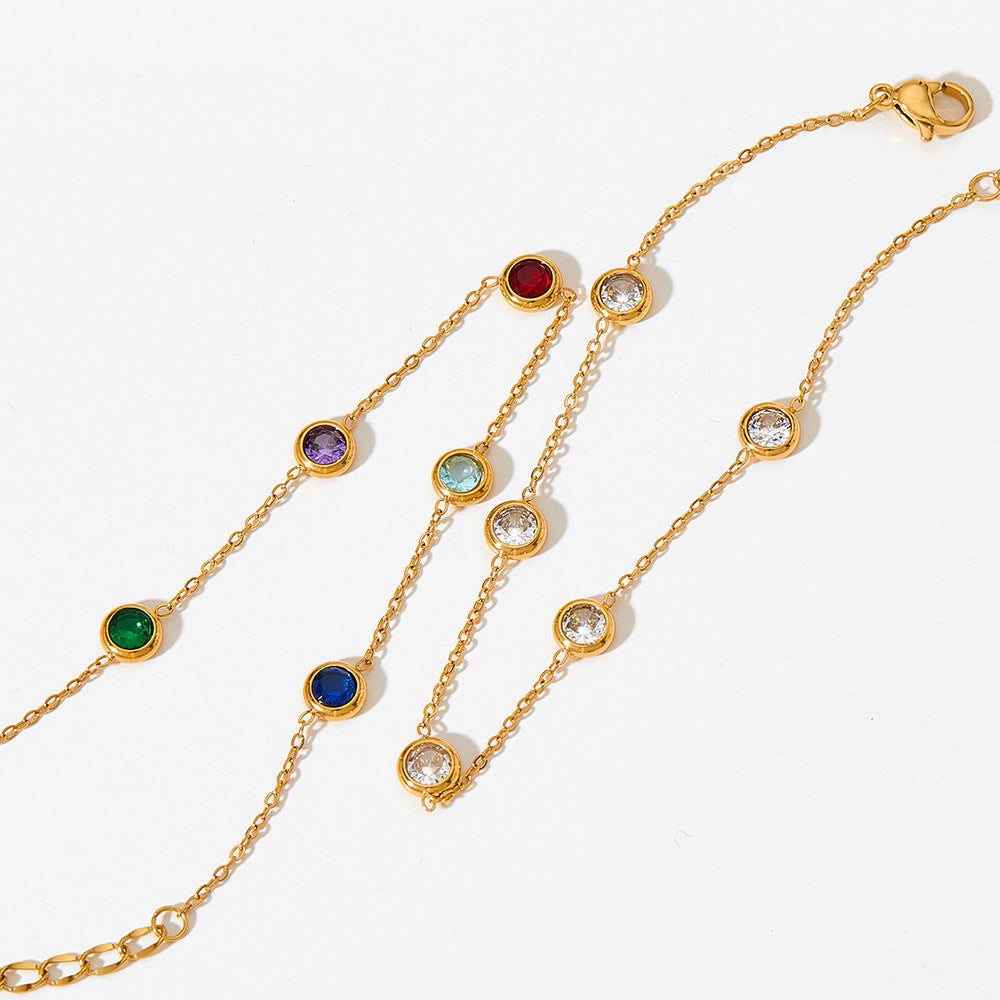 Bracelet Paillettes de Bonheur Colorés 18K