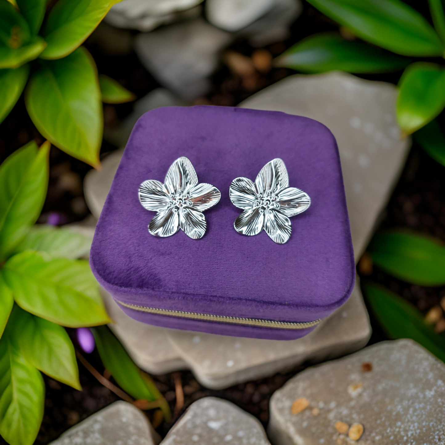 Boucles d'oreilles FLOR argenté