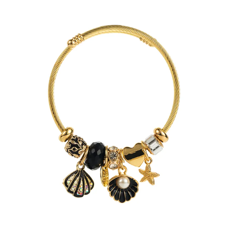 Bracelet charm's Coquille & black