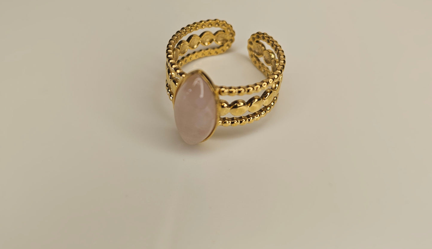 Bague Esmée - Pierre naturelle et plaqué or