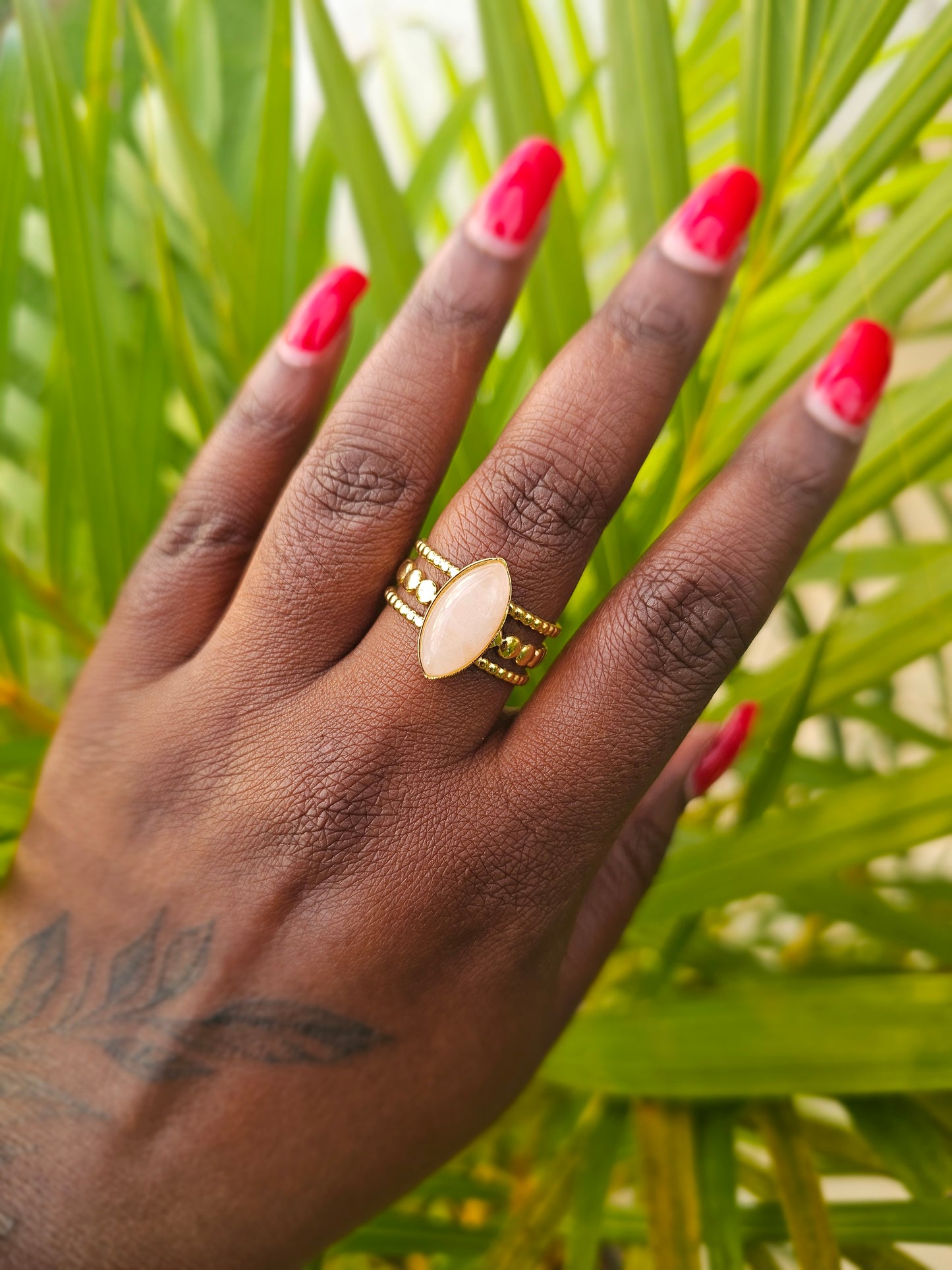 Bague Esmée - Pierre naturelle et plaqué or