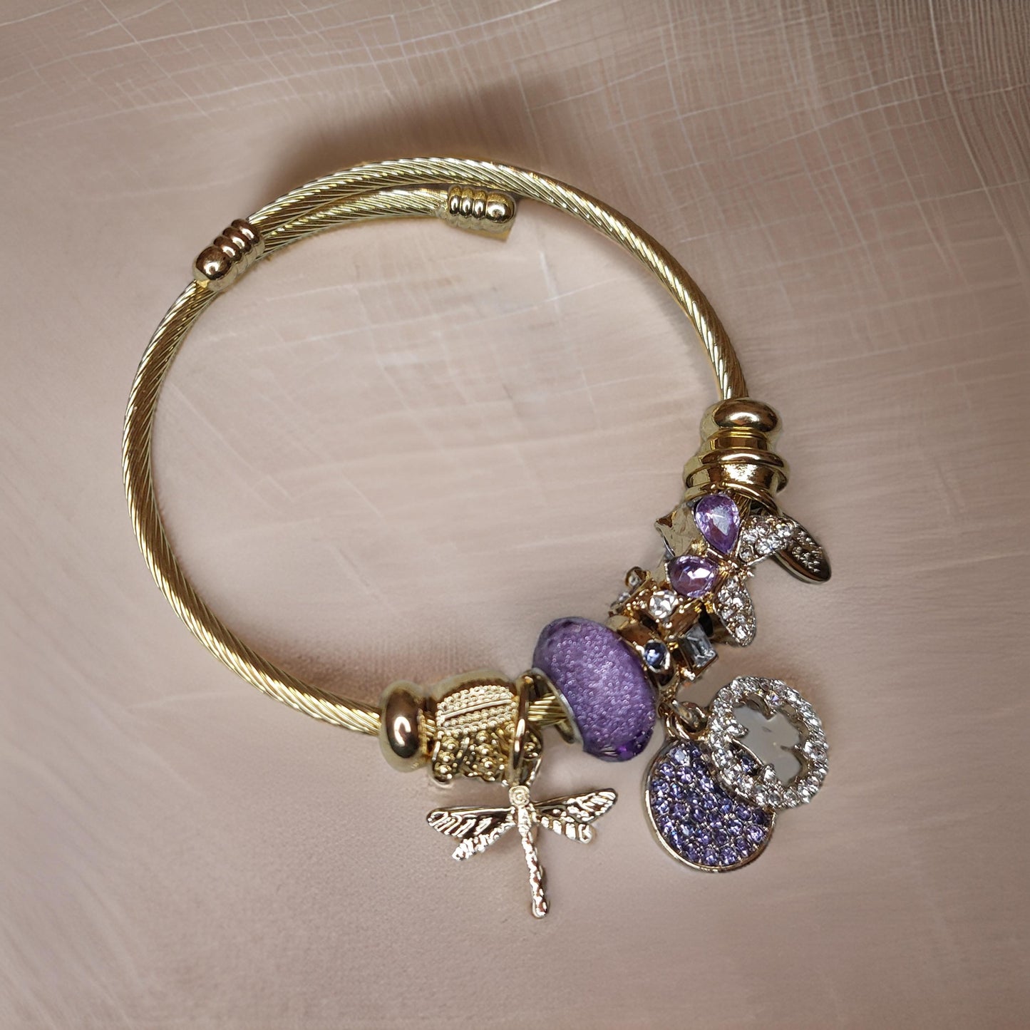 Bracelet Charms Gold & Purple