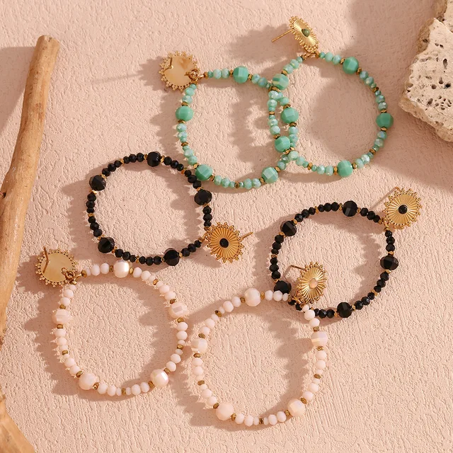 Boucle d'oreilles en JADE - bleu turquoise