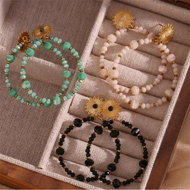 Boucle d'oreilles en JADE - bleu turquoise