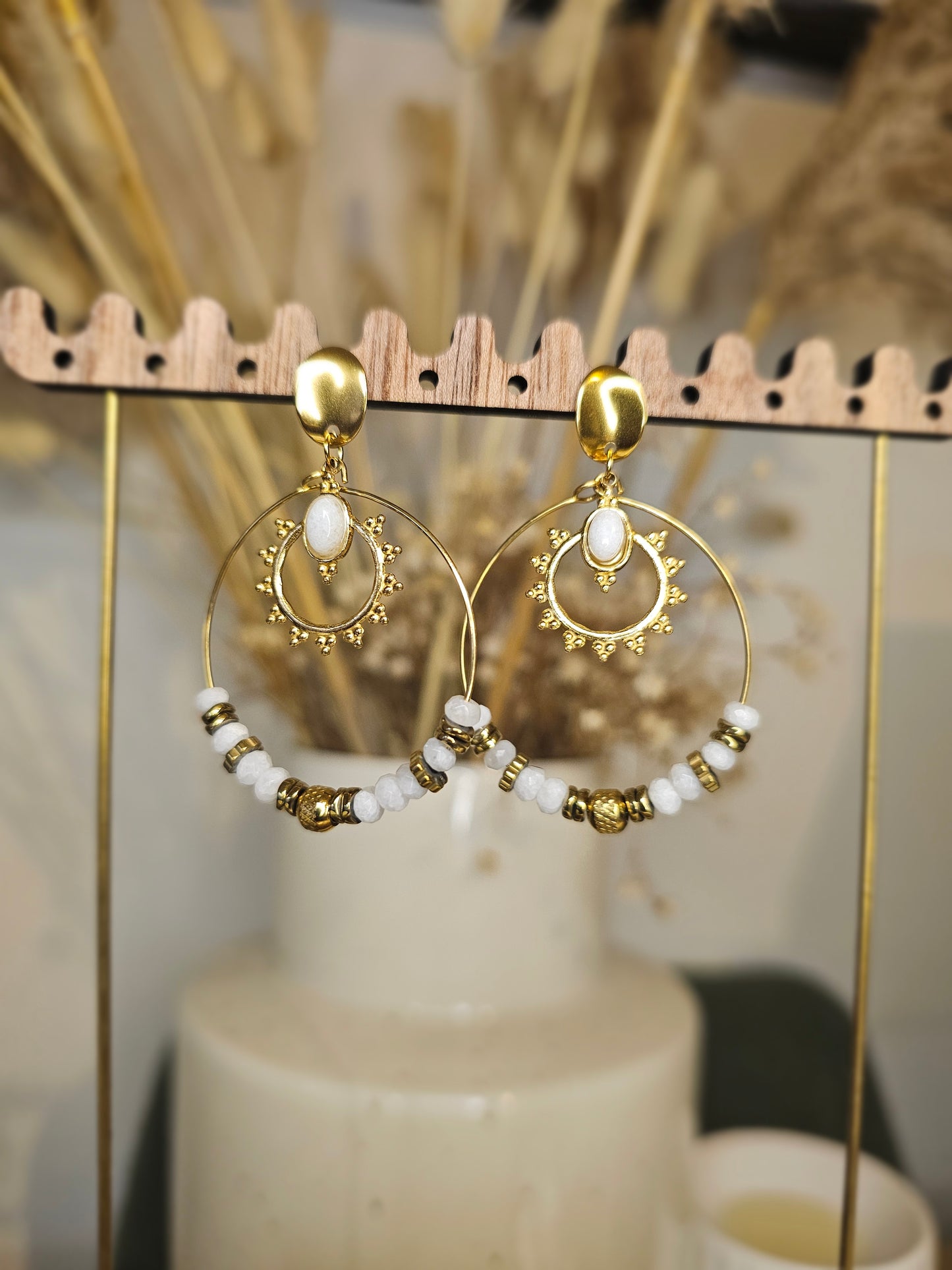 Boucles d'oreilles JASMINE - Blanc