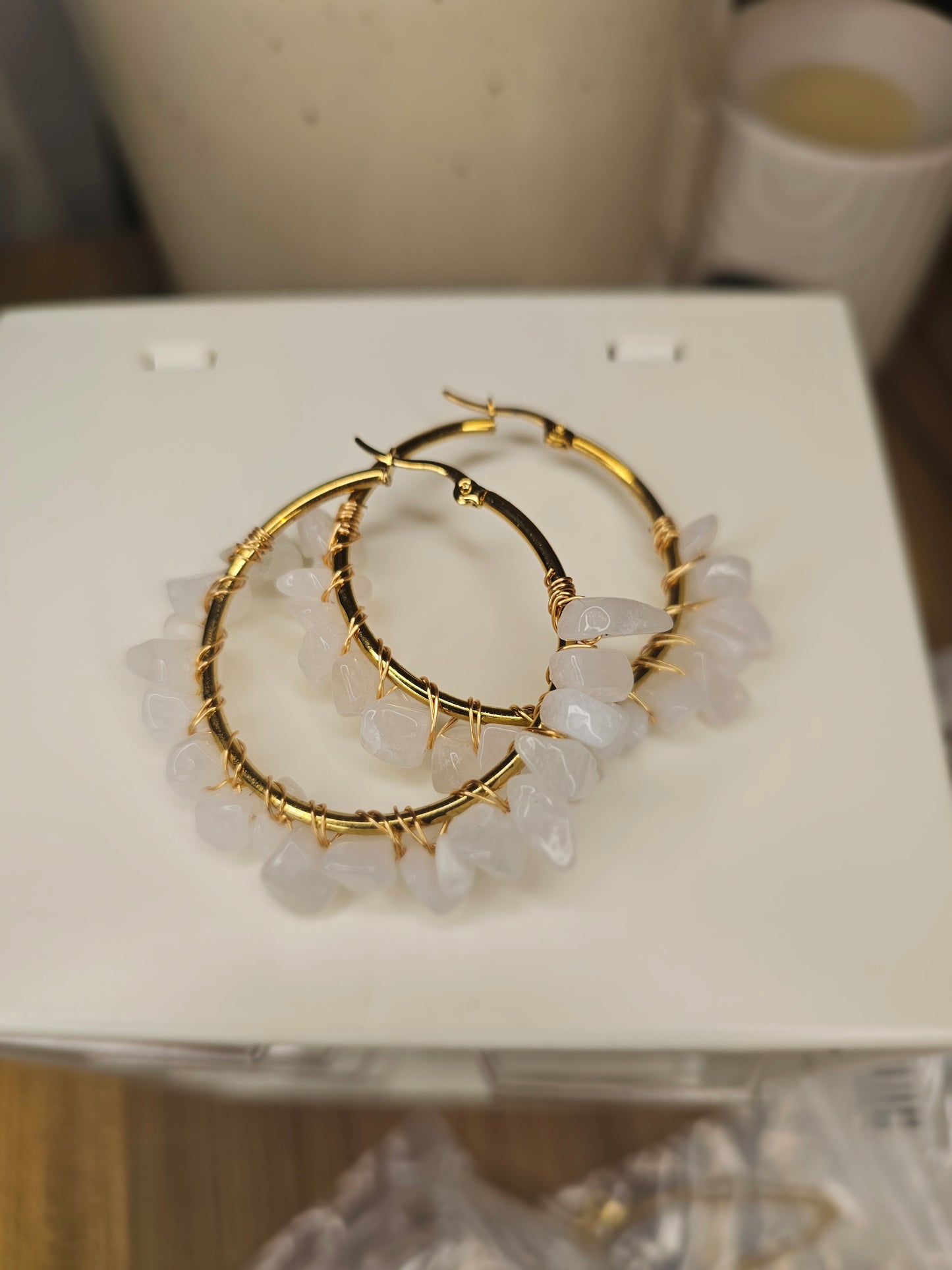 Boucles d'oreilles - Blanc crystal