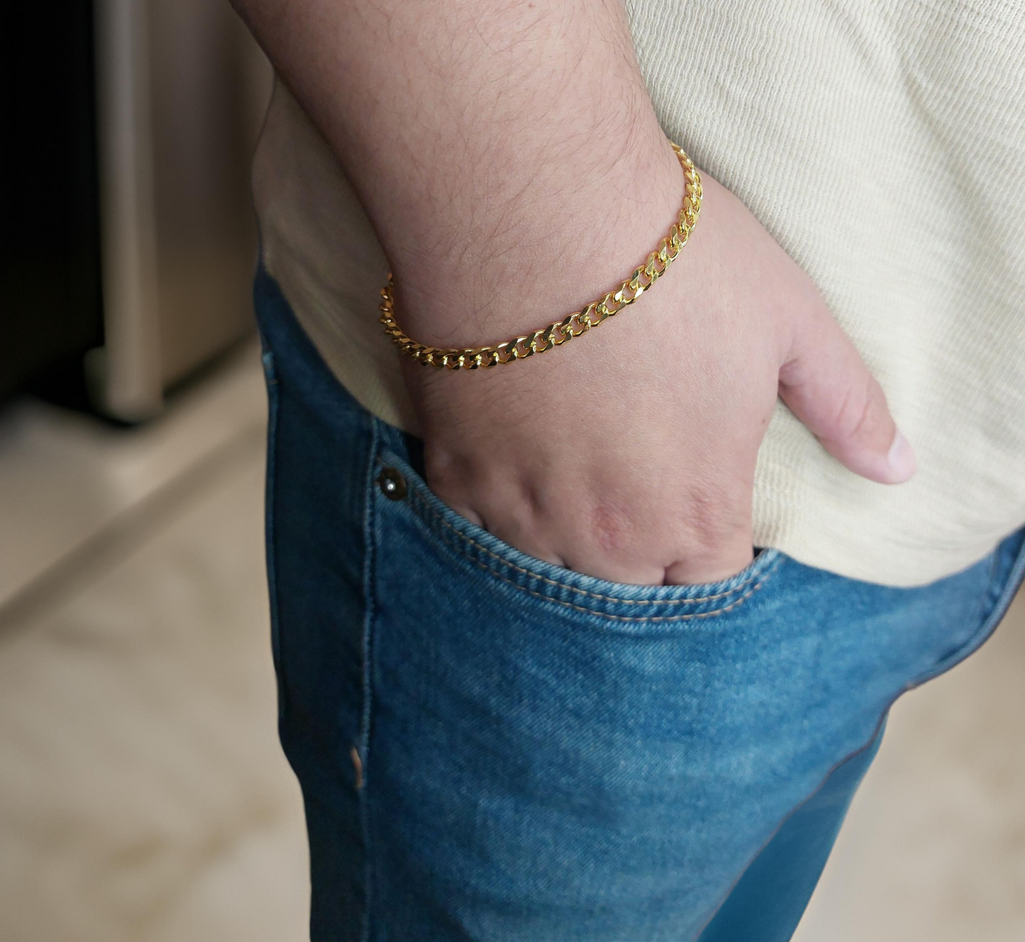 Bracelet maillon doré - Unisexe