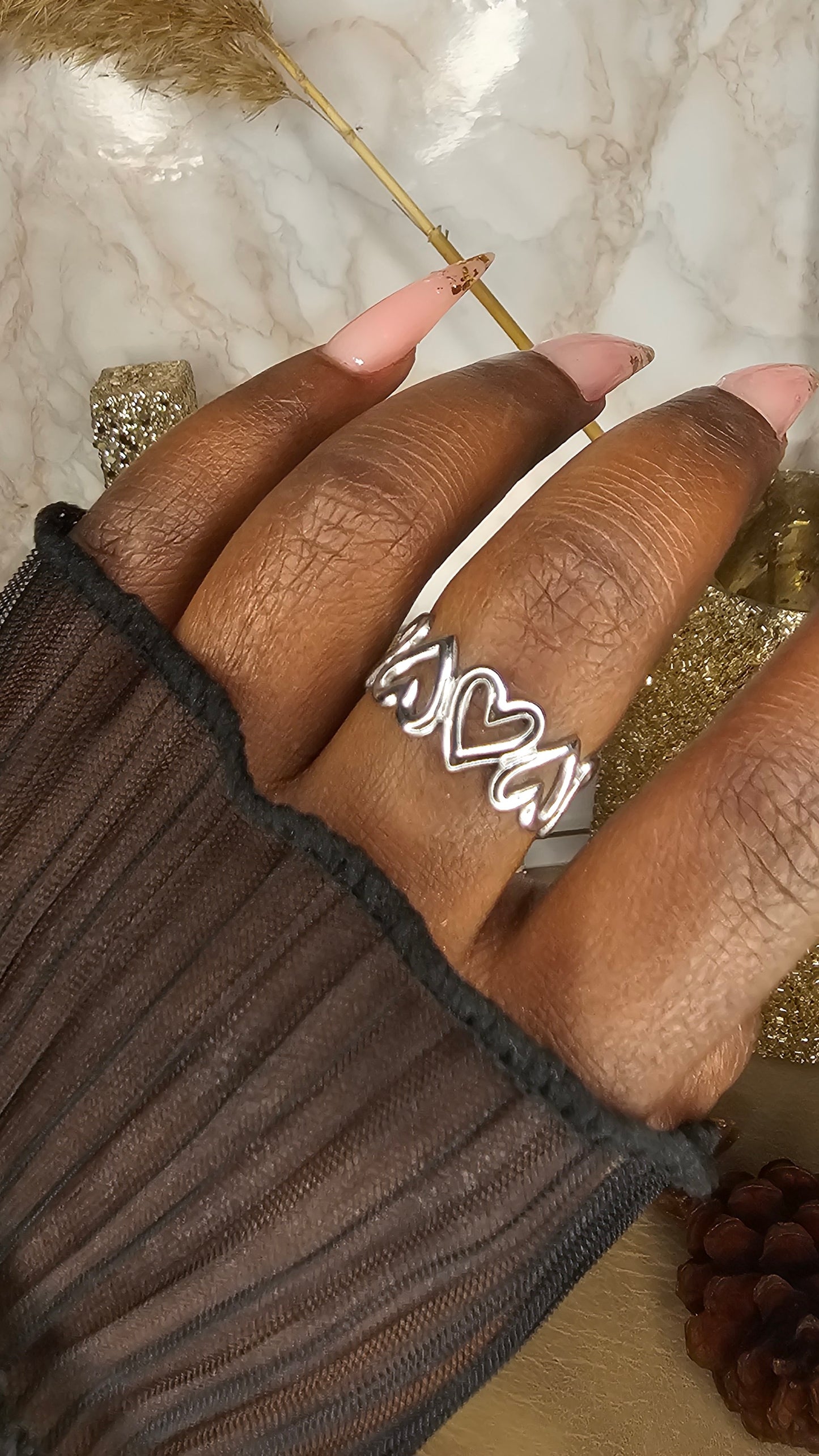 Bague love argenté