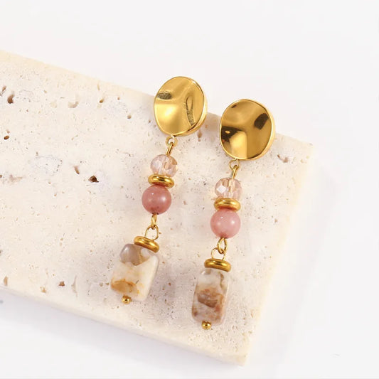 Boucles d'oreilles Howlite - Pierre naturelle