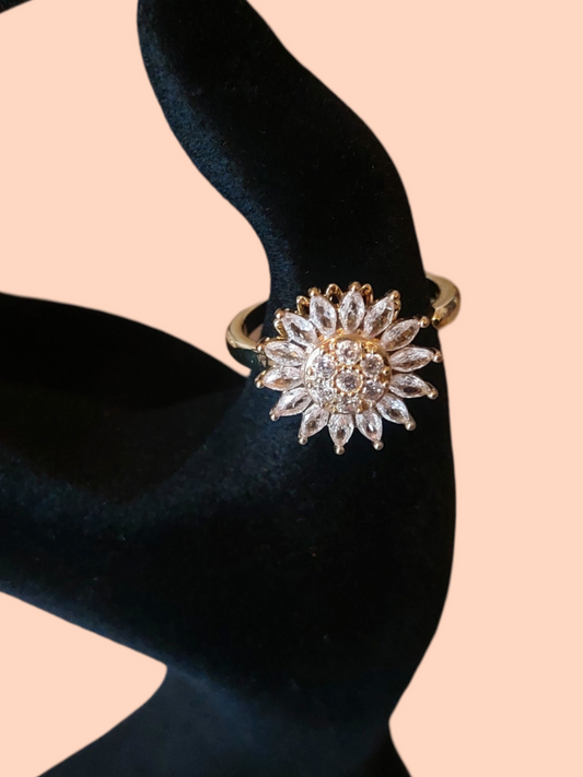 Bague tournesol rotatif