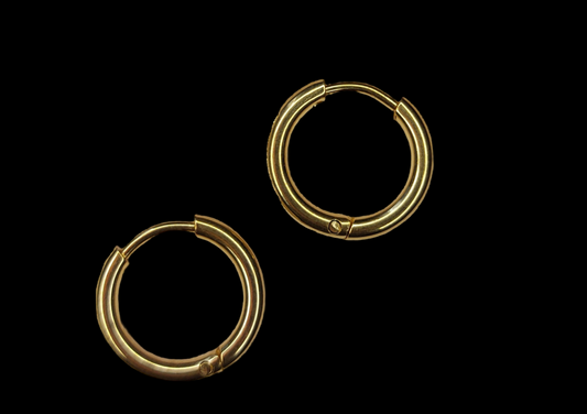Boucles d'oreilles homme plaqué or