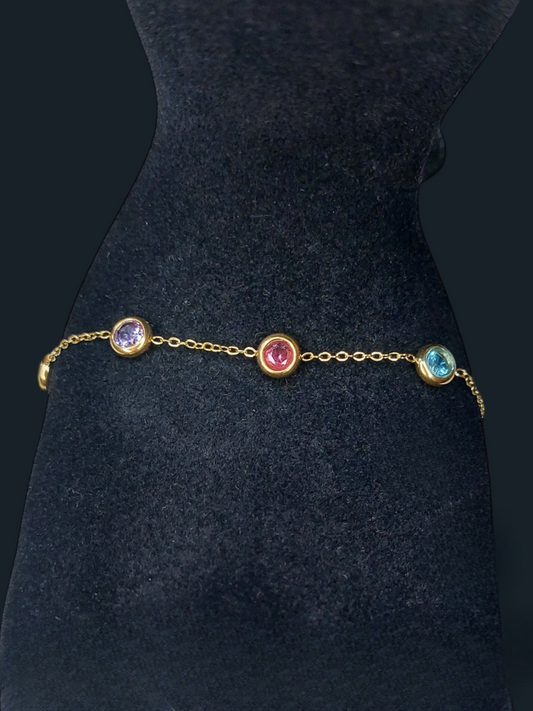 Bracelet Paillettes de Bonheur Colorés 18K