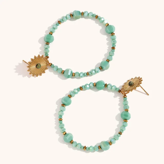 Boucle d'oreilles en JADE - bleu turquoise