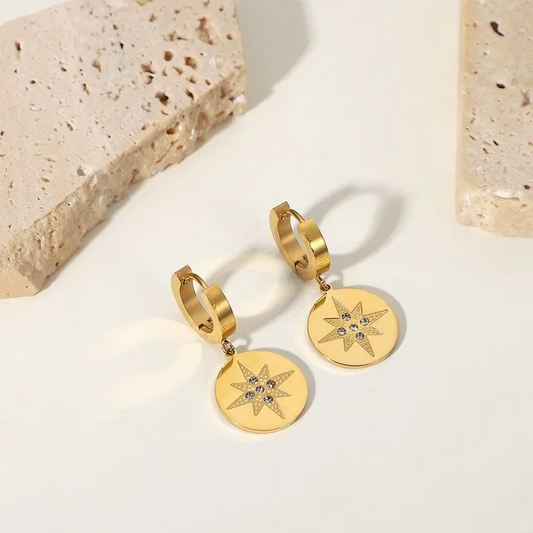 Boucle d'oreilles POLARIS  - plaqué or 18k