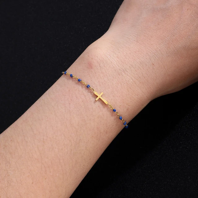 Bracelet Croix - Bleu roi