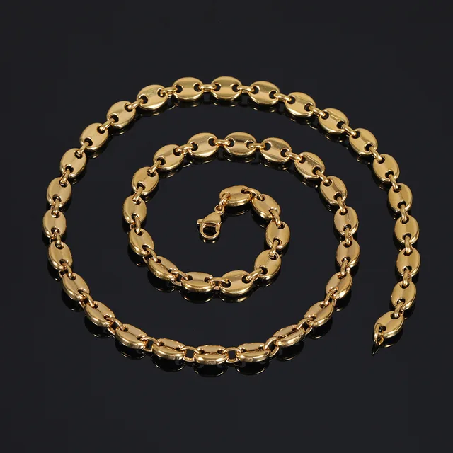 Collier graine de café doré - Homme
