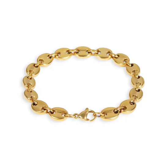 Bracelet graine de café doré