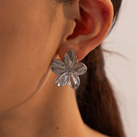 Boucles d'oreilles FLOR argenté