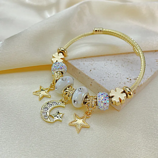 Bracelet charms Gold & White
