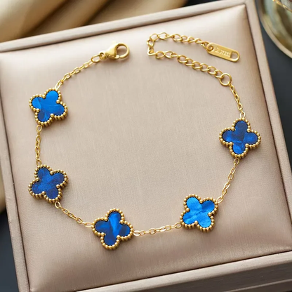 Bracelet trèfle bleu