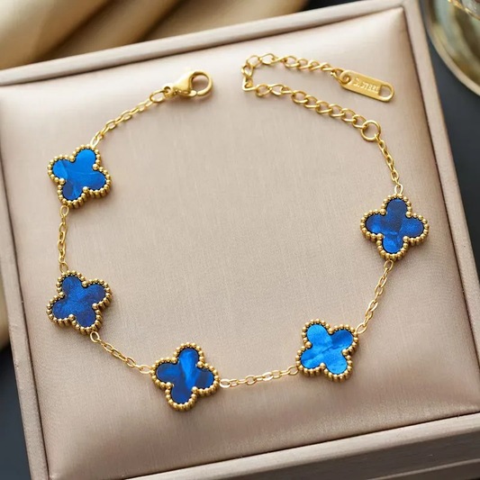 Bracelet trèfle bleu