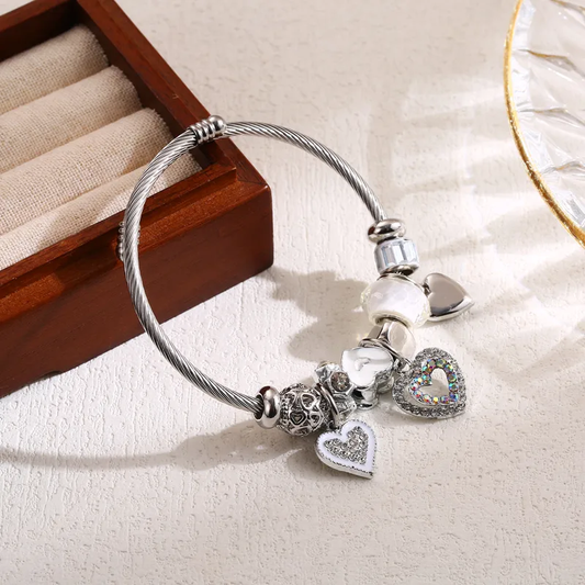 Bracelet charm's Silver&Love