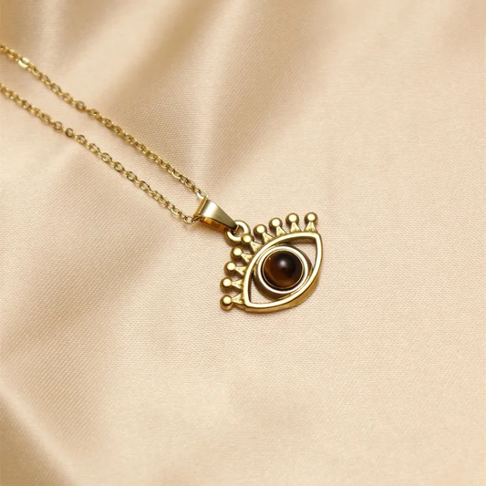 Collier mauvais œil - oeil tigre