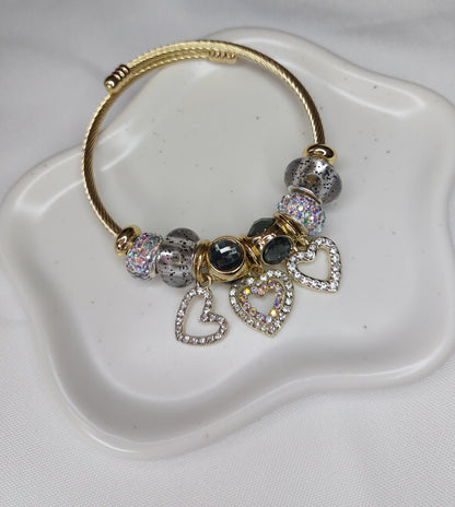 Bracelet charm's Gold & Black