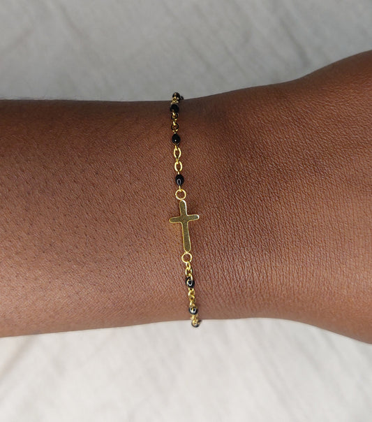Bracelet Croix - Noir