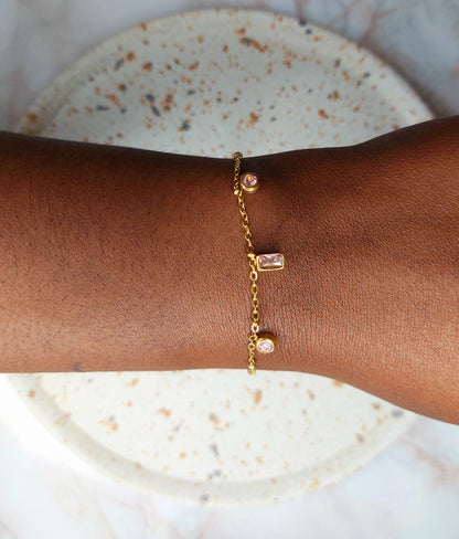 Bracelet Rose Pétillante 18K