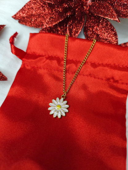 Collier marguerite rose pâle - Fillettes/ados