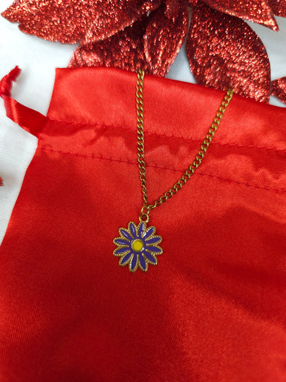 Collier marguerite mauve - Fillettes/ados