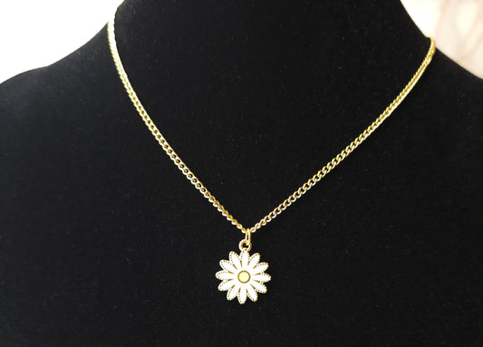 Collier marguerite Blanc - Fillettes/ados